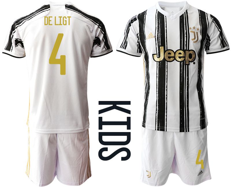 Youth 2020-2021 club Juventus home #4 white Soccer Jerseys->juventus jersey->Soccer Club Jersey